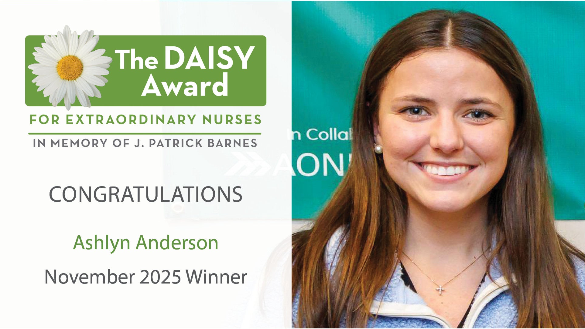 Ashlyn Anderson November Daisy Award Recipient