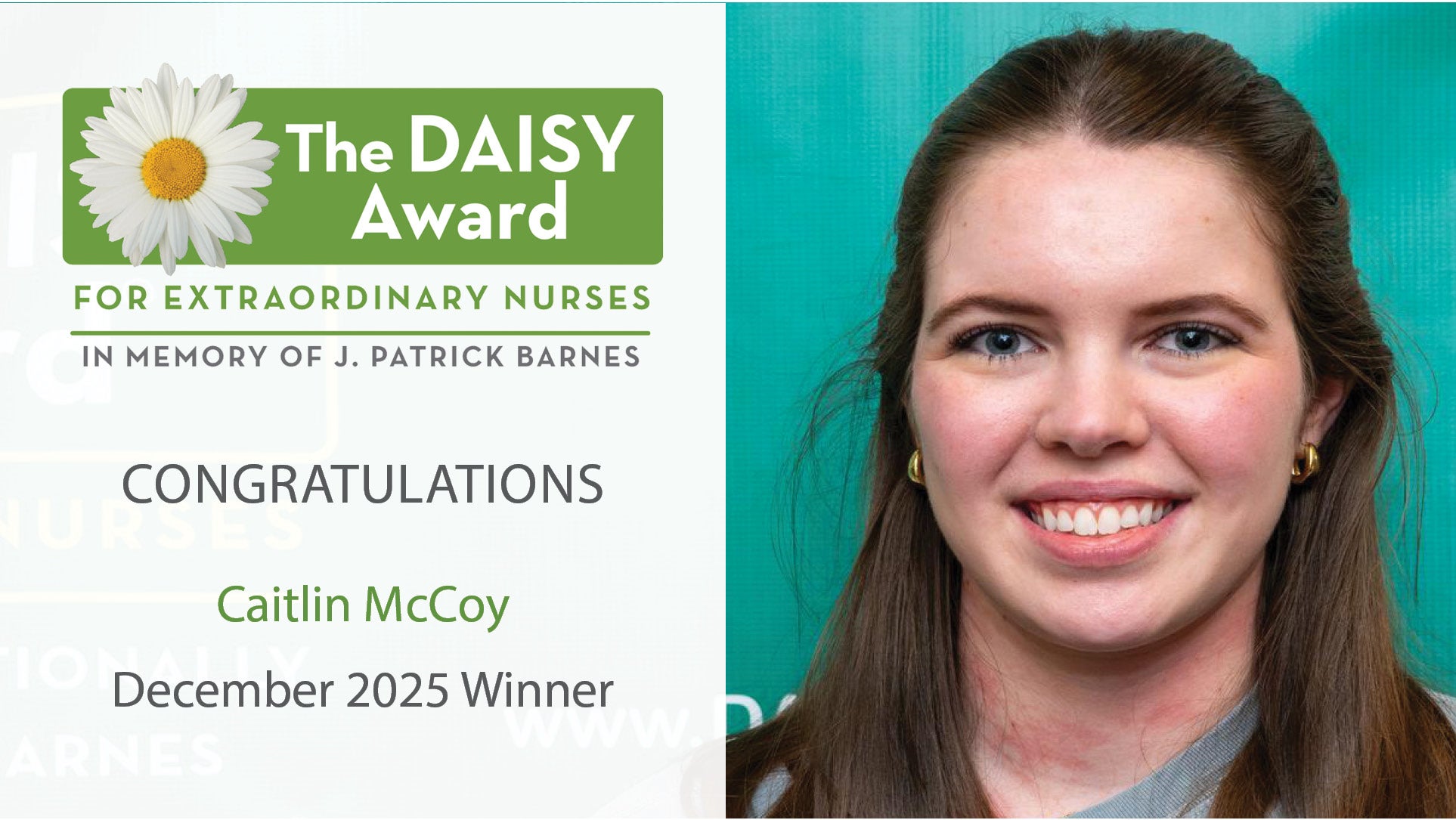 Caitlin McCoy December 2025 Daisy Recipient