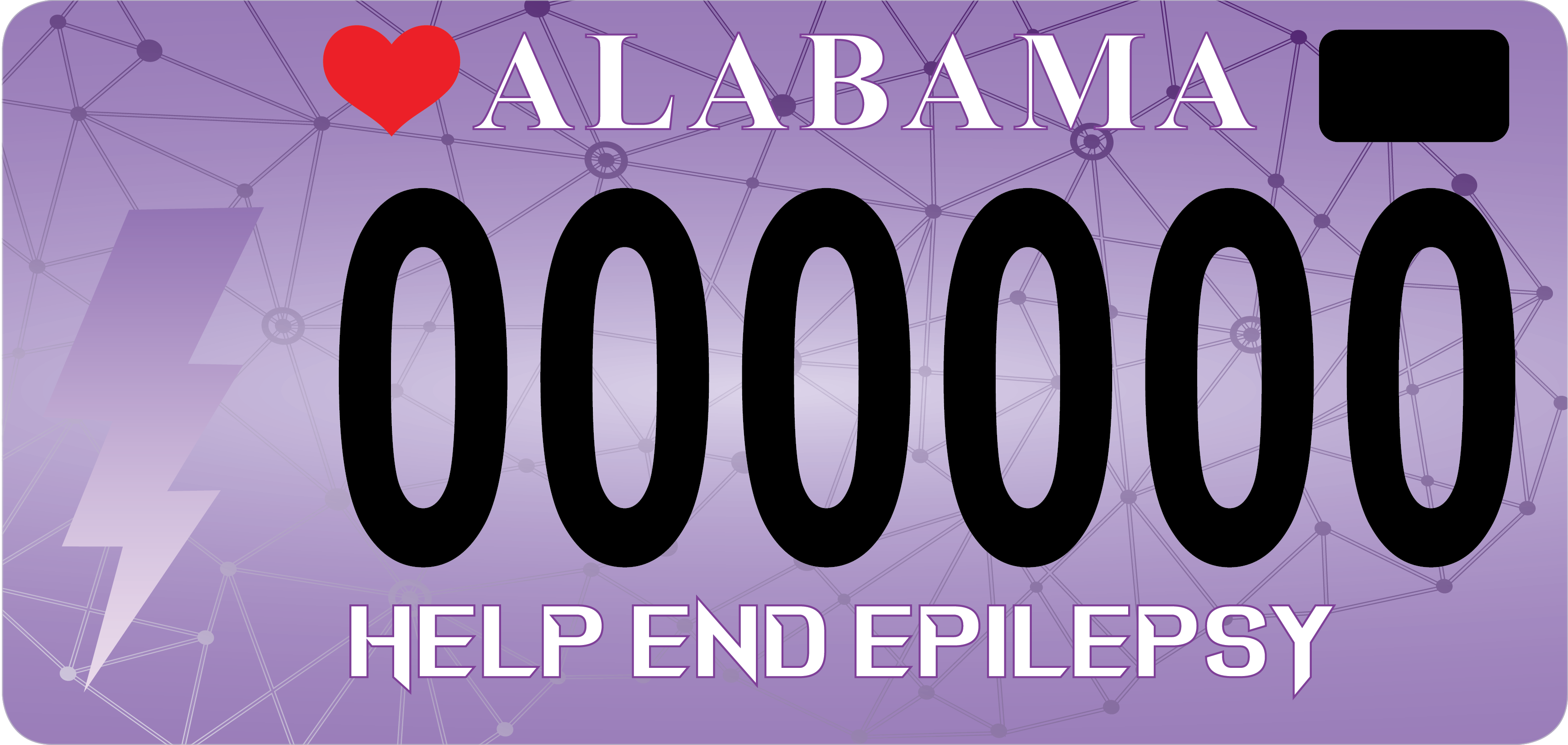 Help End Epilepsy Specialty Car Tag_7.12
