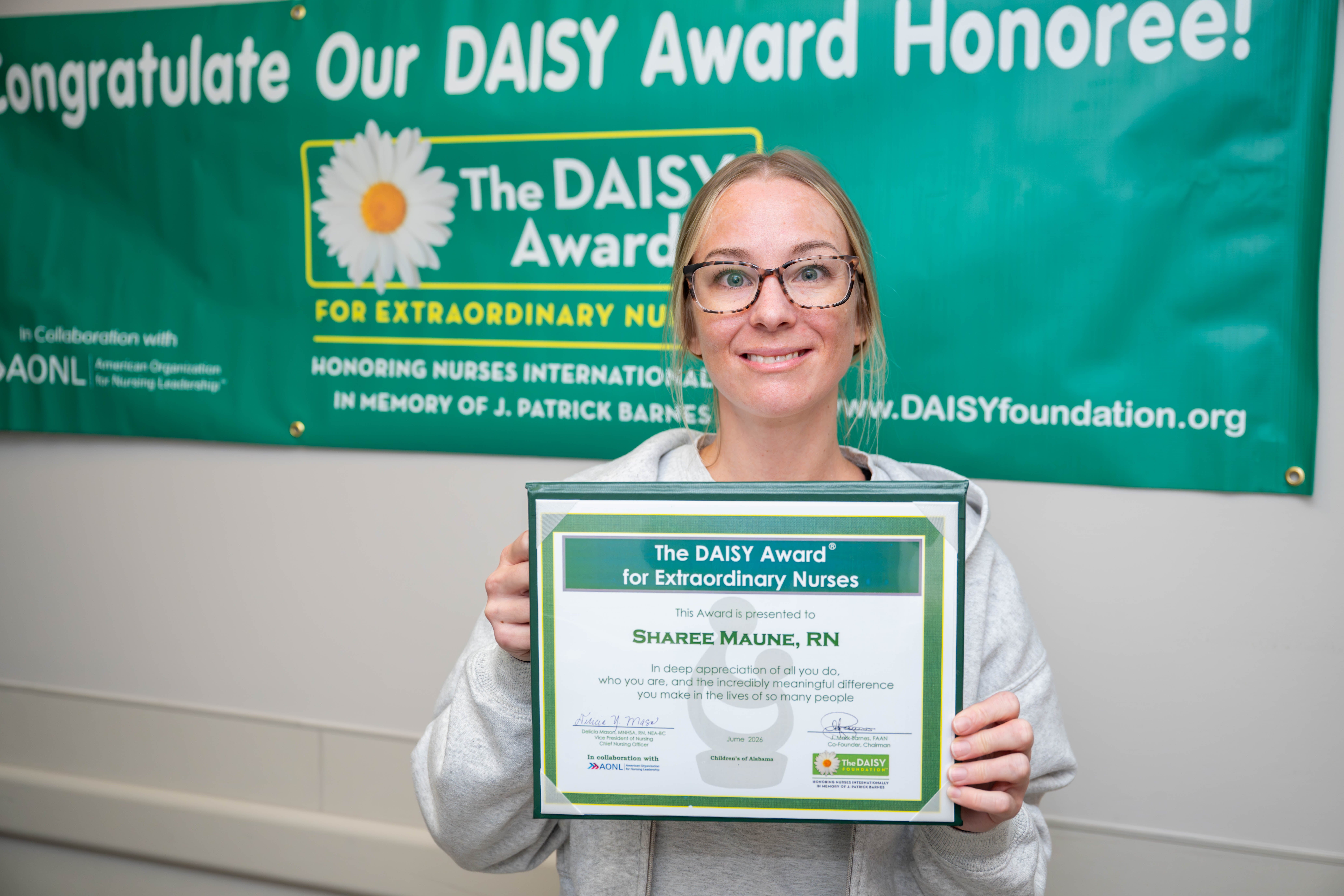 June 2026 Daisy Award Recipient - Children's of Alabama Sharee Maune